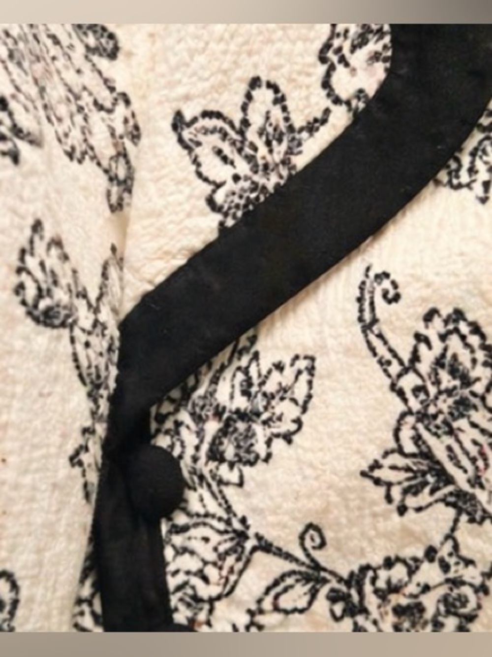 [Zelda] Vintage Black & White Floral Lined Blazer Sz 6 Tailored Statement Jacket - Picture 11 of 12